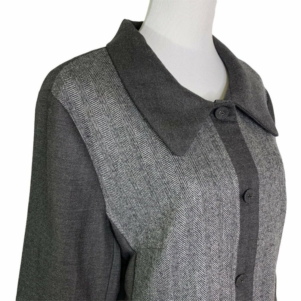 J. Jill Gray Herringbone Pockets Collared Jacket - image 4